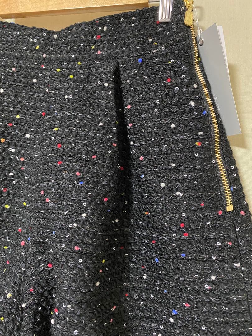 新品　sheller Dot tweed zip short pants M