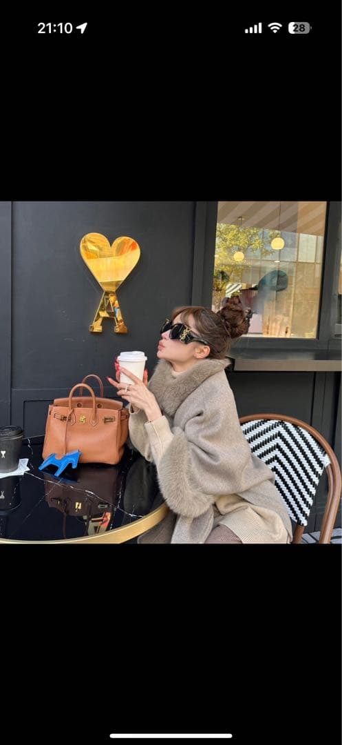 Torugato ふきちゃんのコラボ　ウールファーポンチョ グレージュ