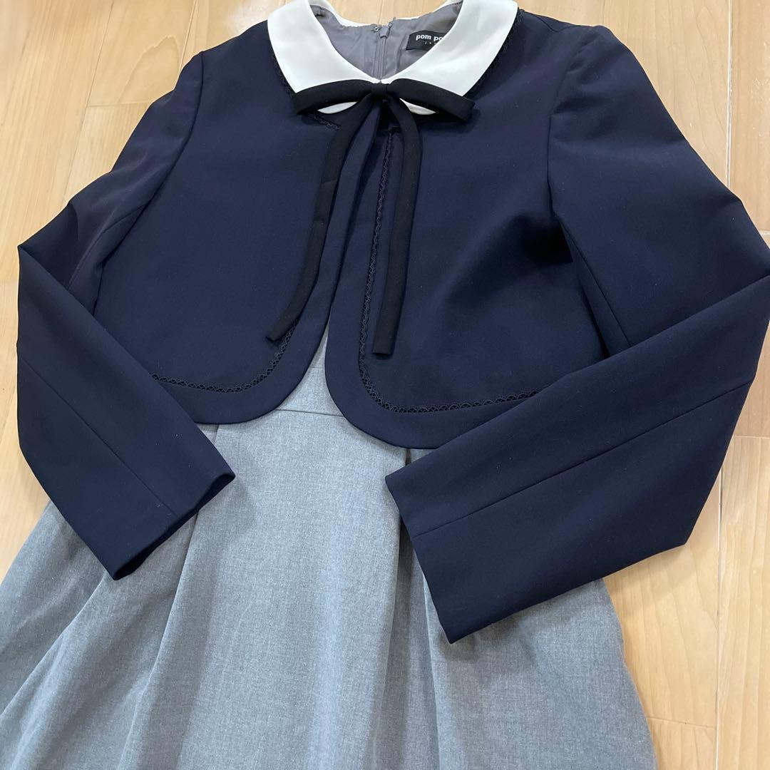 ポンポネットジュニア　フォーマル　ジャケット　ワンピース　リボン　3点