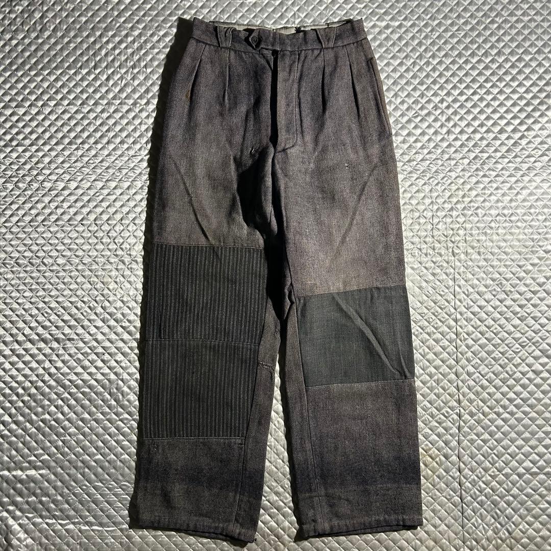 30s~ VINTAGE French work pants パッチワーク ボロ
