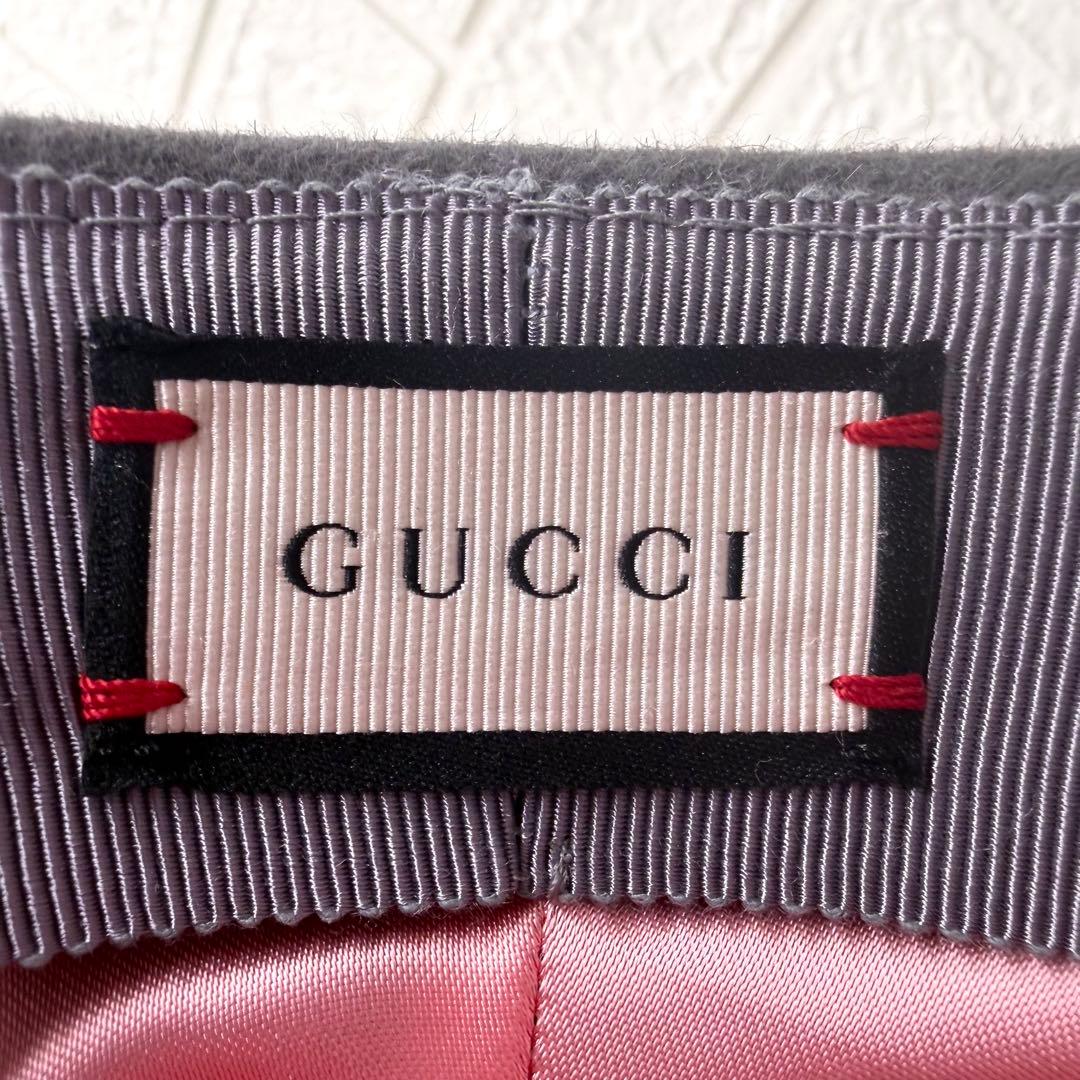 極美品　グッチ　キャット　うさぎフェルトハット　帽子 Lサイズ