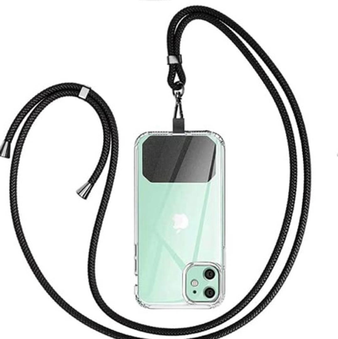 最終値下げです✨ネックストラップスマホ ストラップ 肩掛け/斜め掛け　ブラック