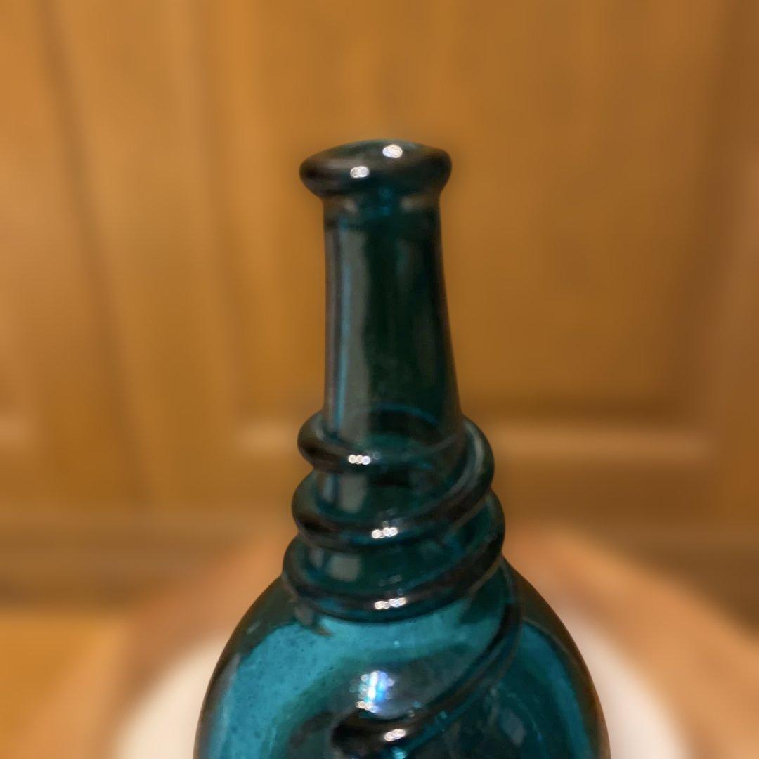 [まーる]倉敷ガラス　小谷真三　青巻付瓶　小瓶