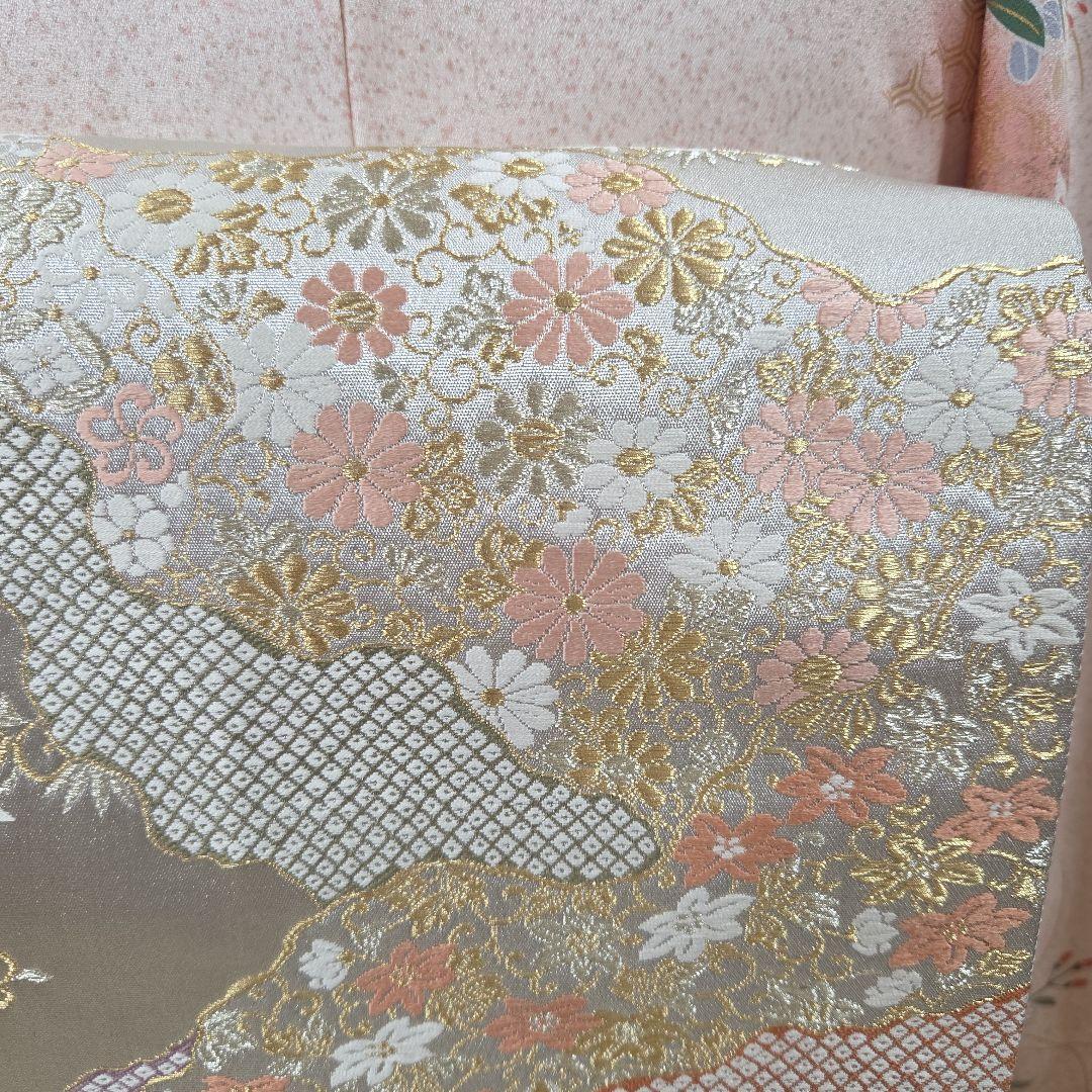 訪問着4点フルセット、着物、袋帯、帯締め、帯揚げ トールサイズ対応