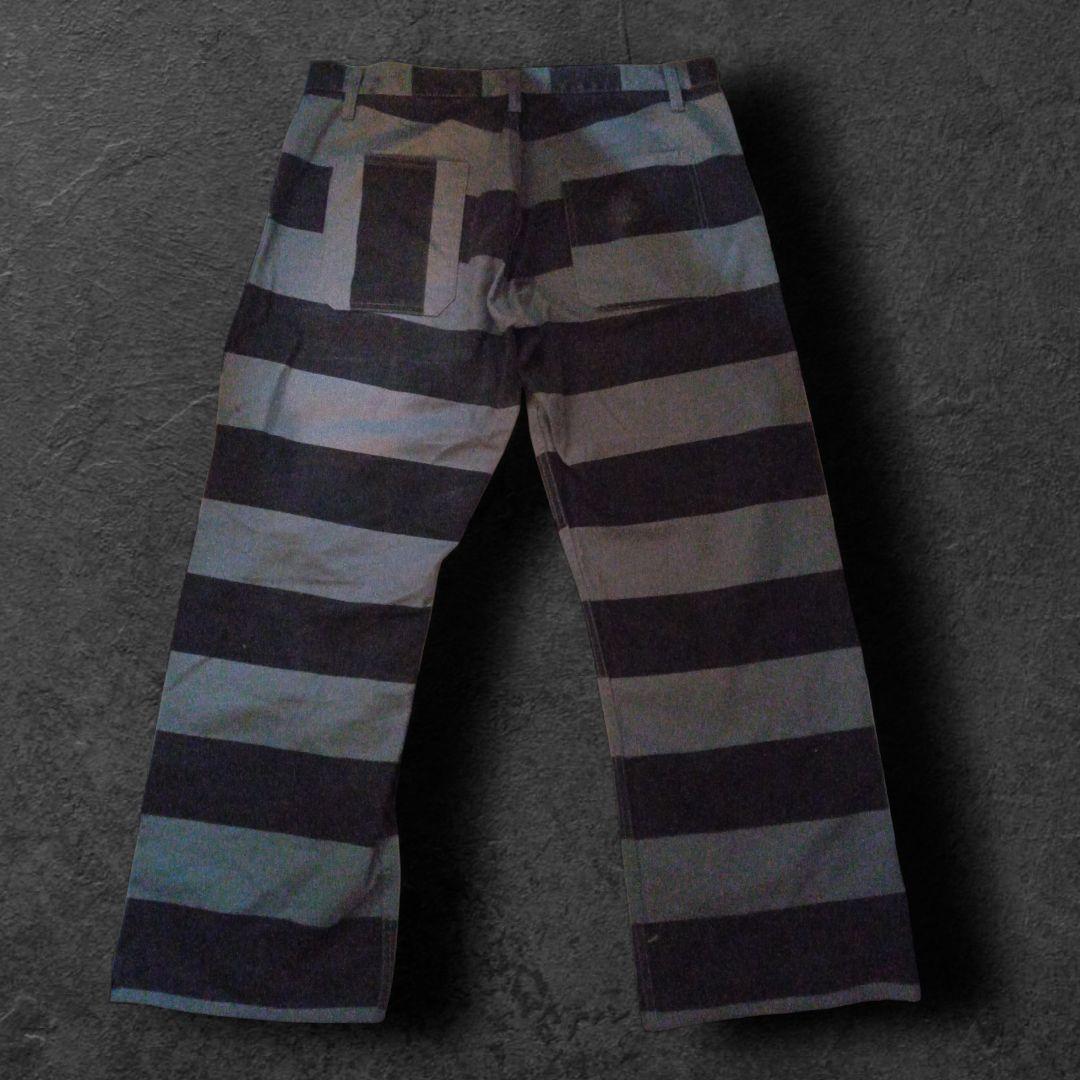 絶*ン様 ROAD RUNNER XL プリズナーパンツ グレー&ブラック　xl