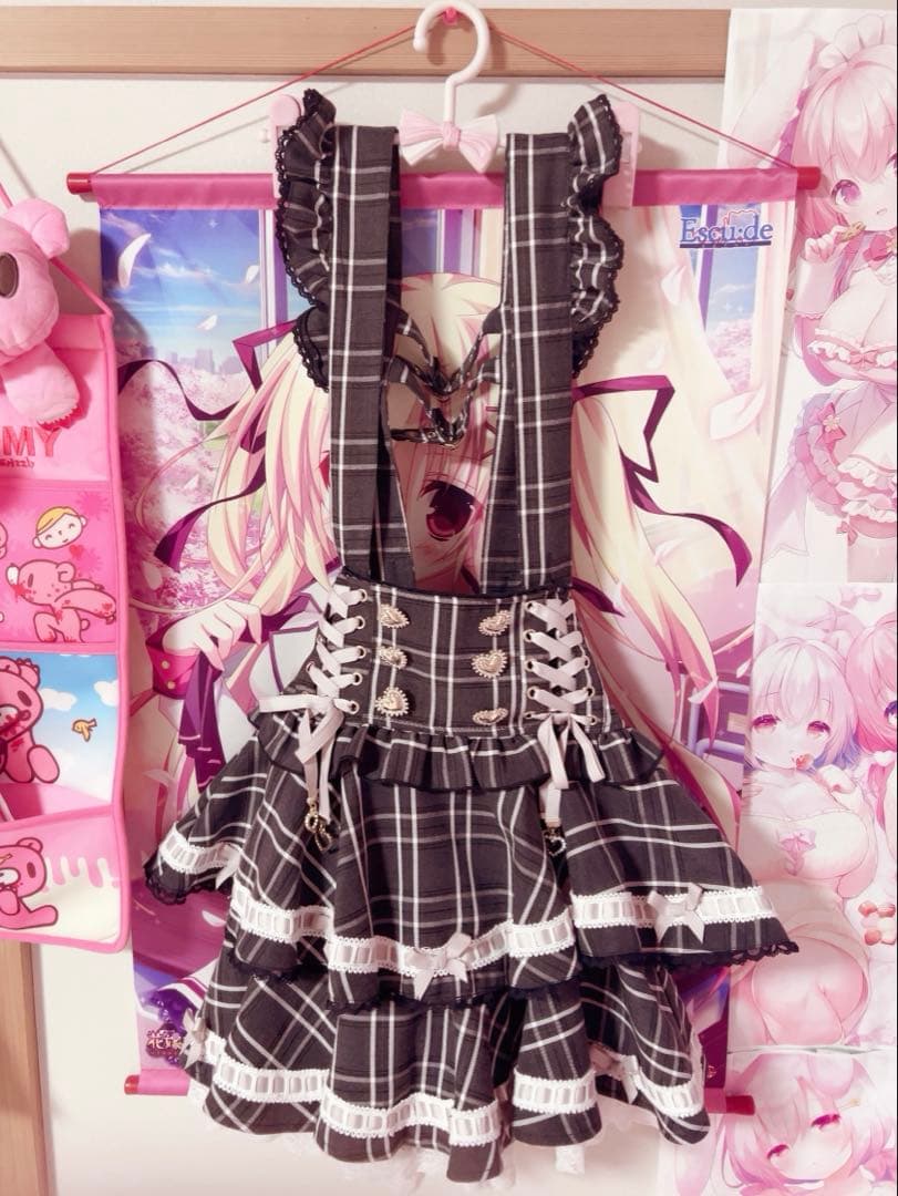 ♥LIZLISA はしごリボンチェックティアードスカパン♥