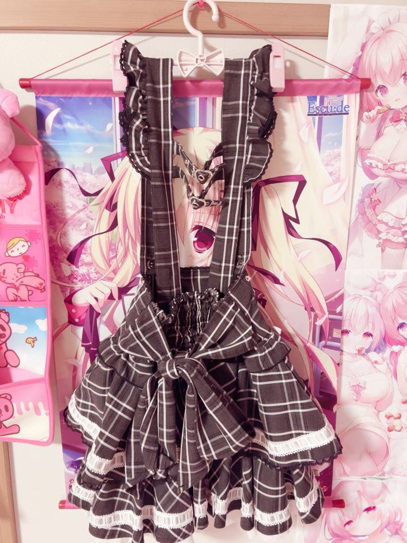 ♥LIZLISA はしごリボンチェックティアードスカパン♥