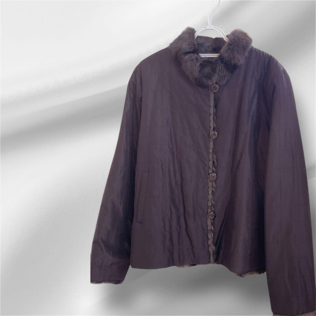 【 BALMAIN 】シルク100% ＊ リバーシブルファージャケット 美品