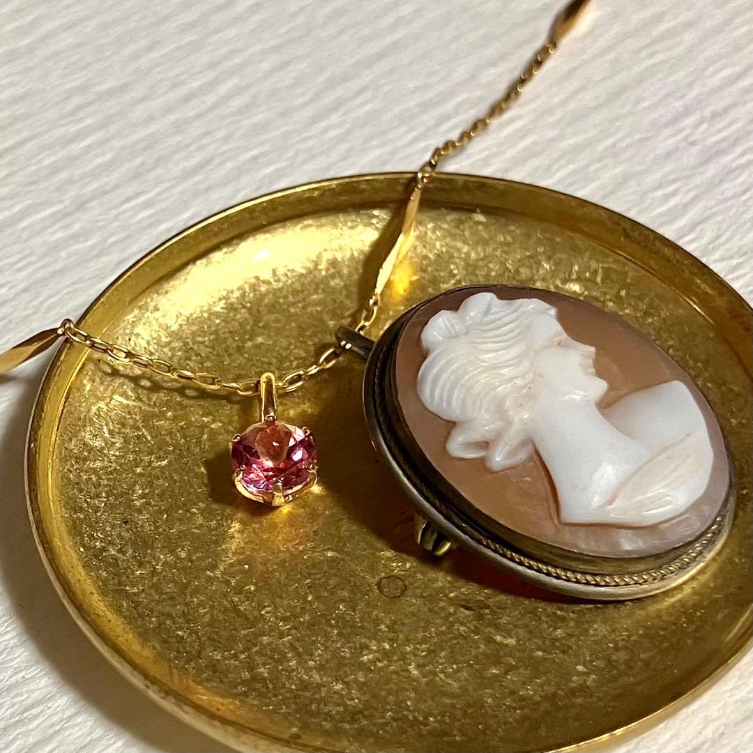 【美品】K18 スピネル？　ペンダントヘッド