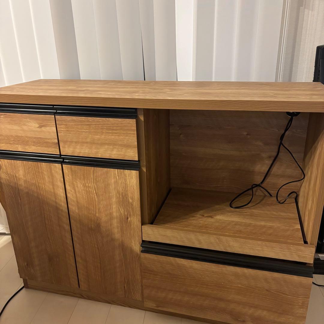 【値下げ】Rafila キッチンカウンター レンジ台 幅120 セピアナチュラル