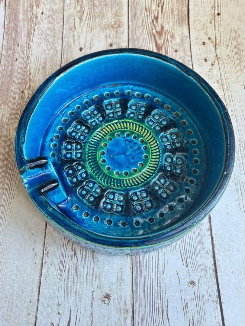 値下げ大特価⭐︎Bitossi（ビトッシ）FLAVIA青い猫の陶器置物＆灰皿