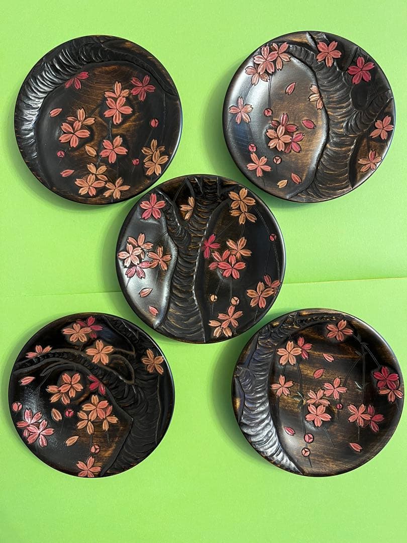 川添日記　豆皿　草木彫