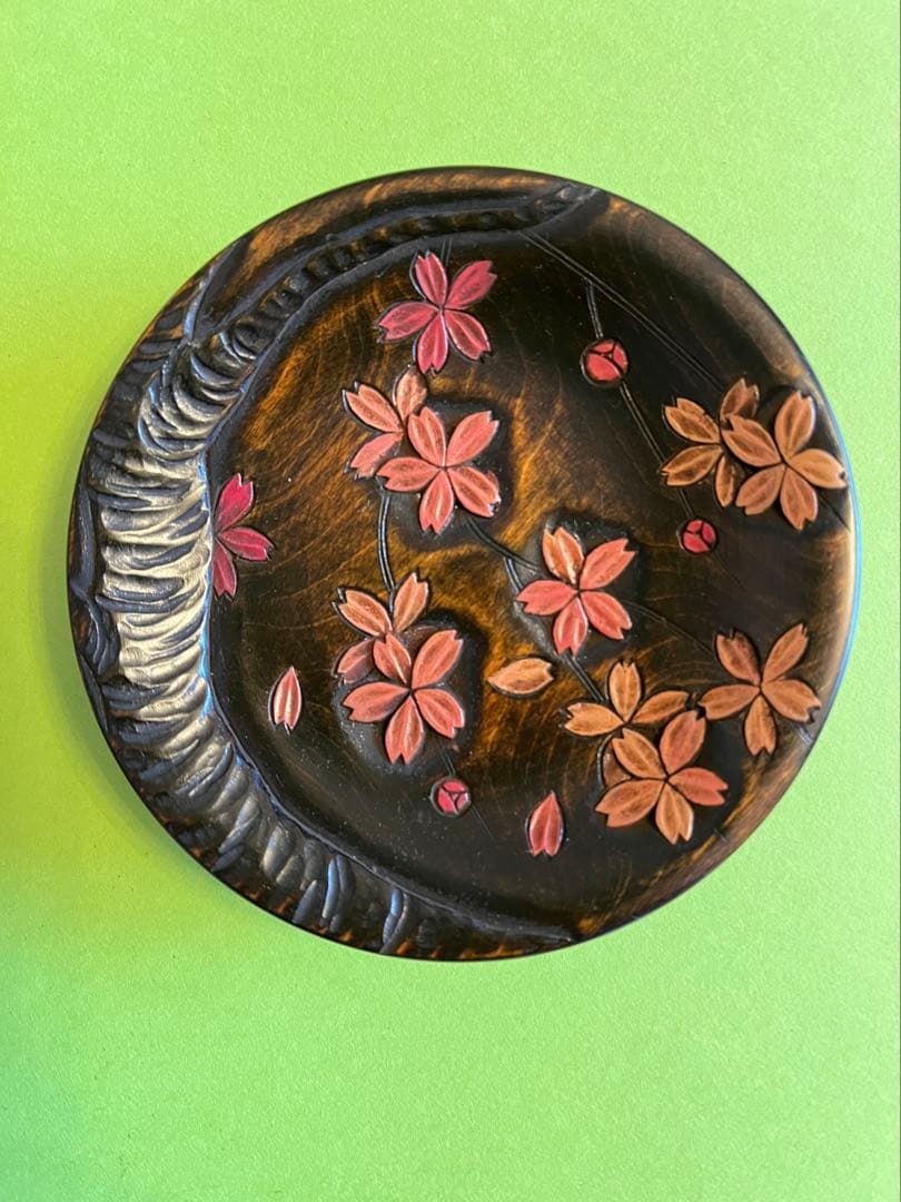 川添日記　豆皿　草木彫