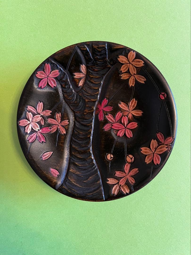 川添日記　豆皿　草木彫