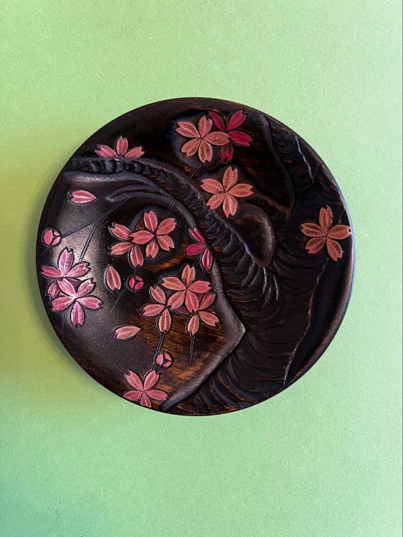 川添日記　豆皿　草木彫