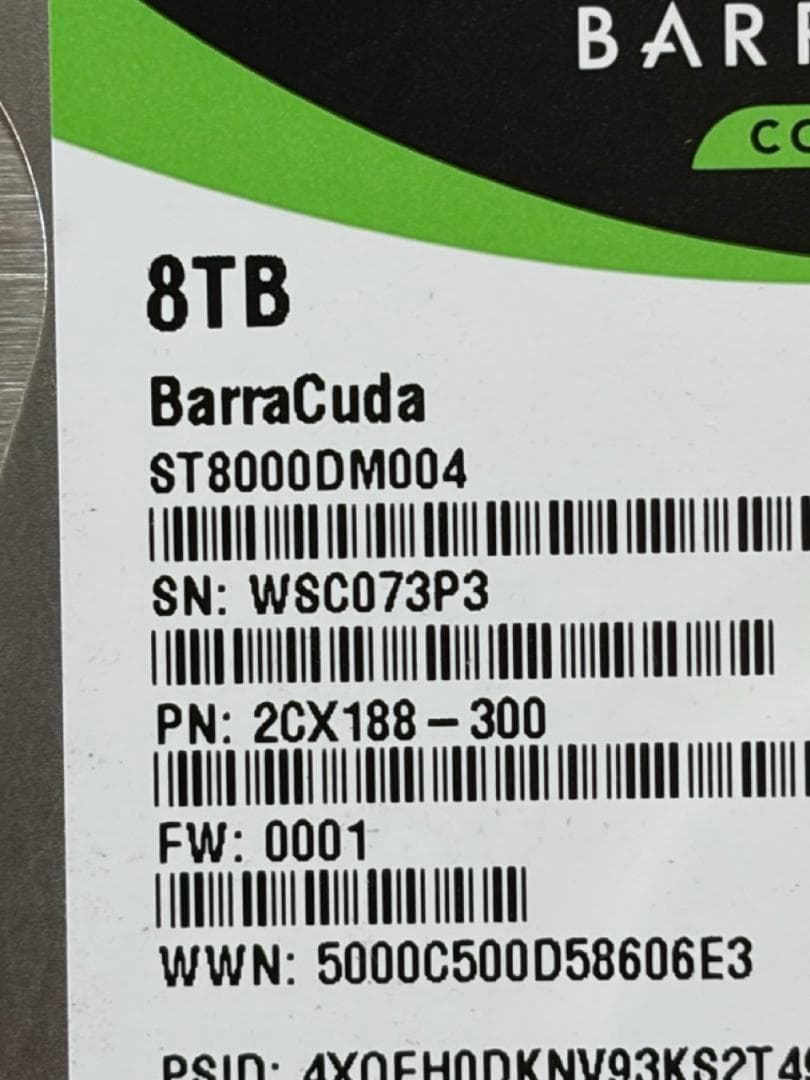 Seagate BarraCuda 8TB HDD x 2 16TB ④