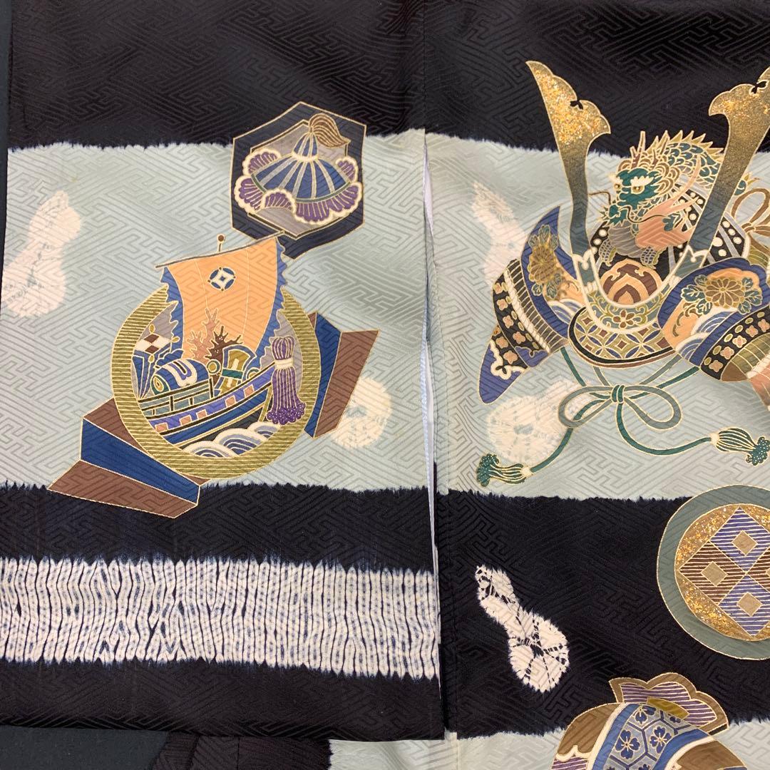 特別展示品☆新品正絹産着☆京友禅工芸染と絞り美術、特選龍兜に祝い小槌古典文
