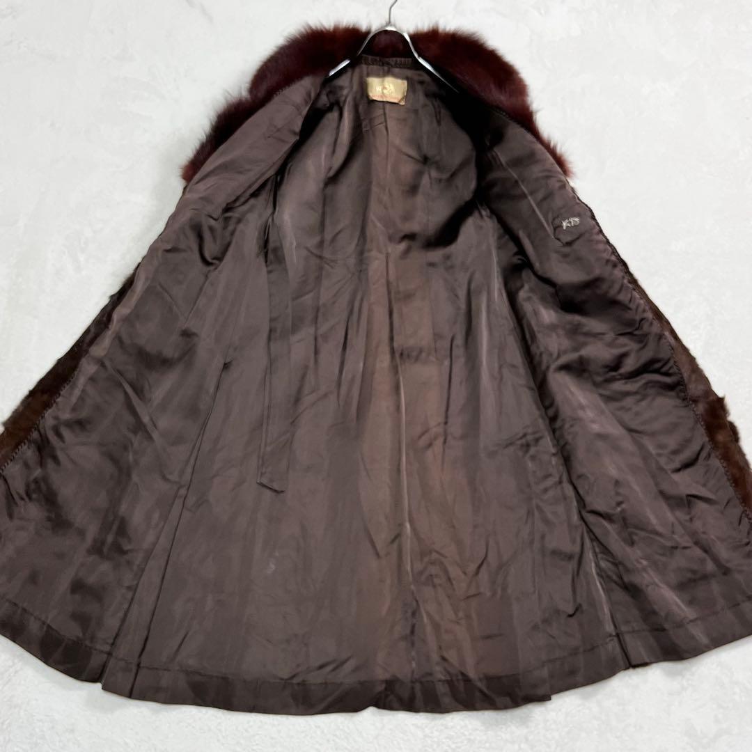 MITSUKOSHI ミンク毛皮 SAFURON サフロン ロングコート 13号