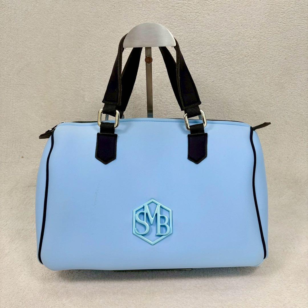 【美品✨】セーブマイバッグ ブルー　ボストンバッグ　2way ショルダーチェーン