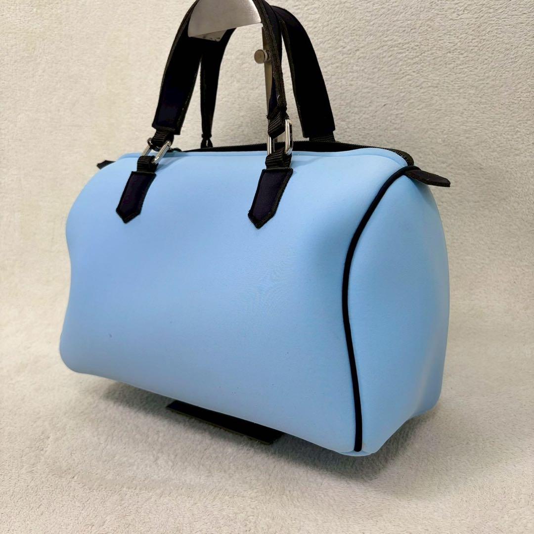 【美品✨】セーブマイバッグ ブルー　ボストンバッグ　2way ショルダーチェーン