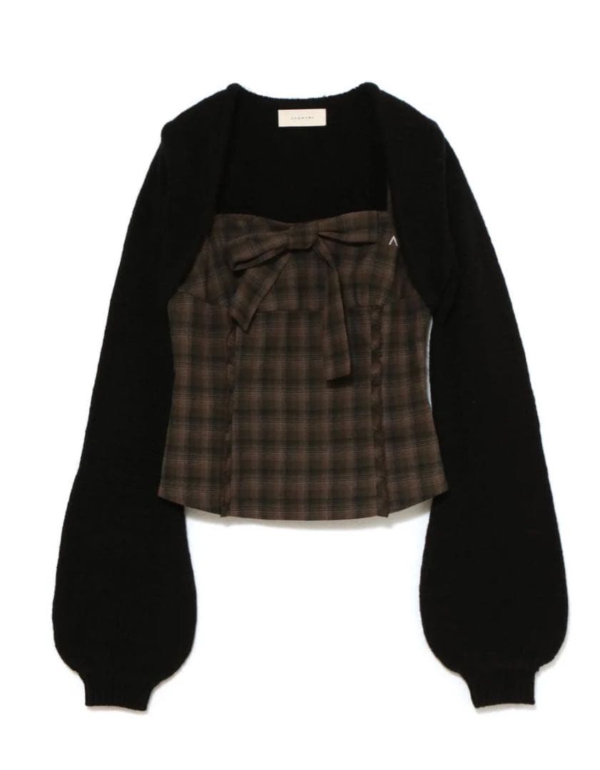 【即日発送】andmary Tyla ribbon set tops black