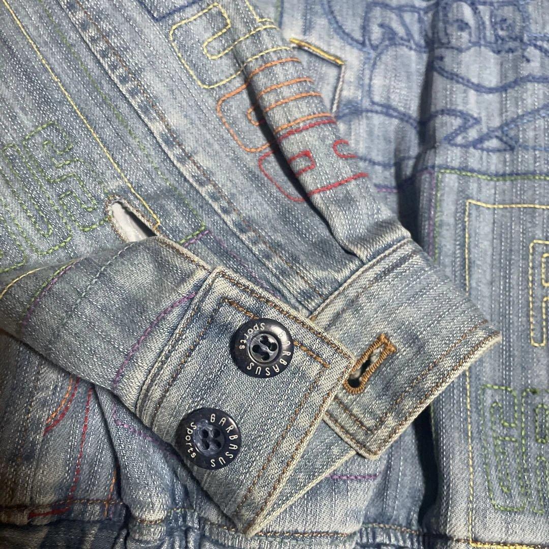 アンジェロ刺繍入りライトブルーデニムジャケットLL