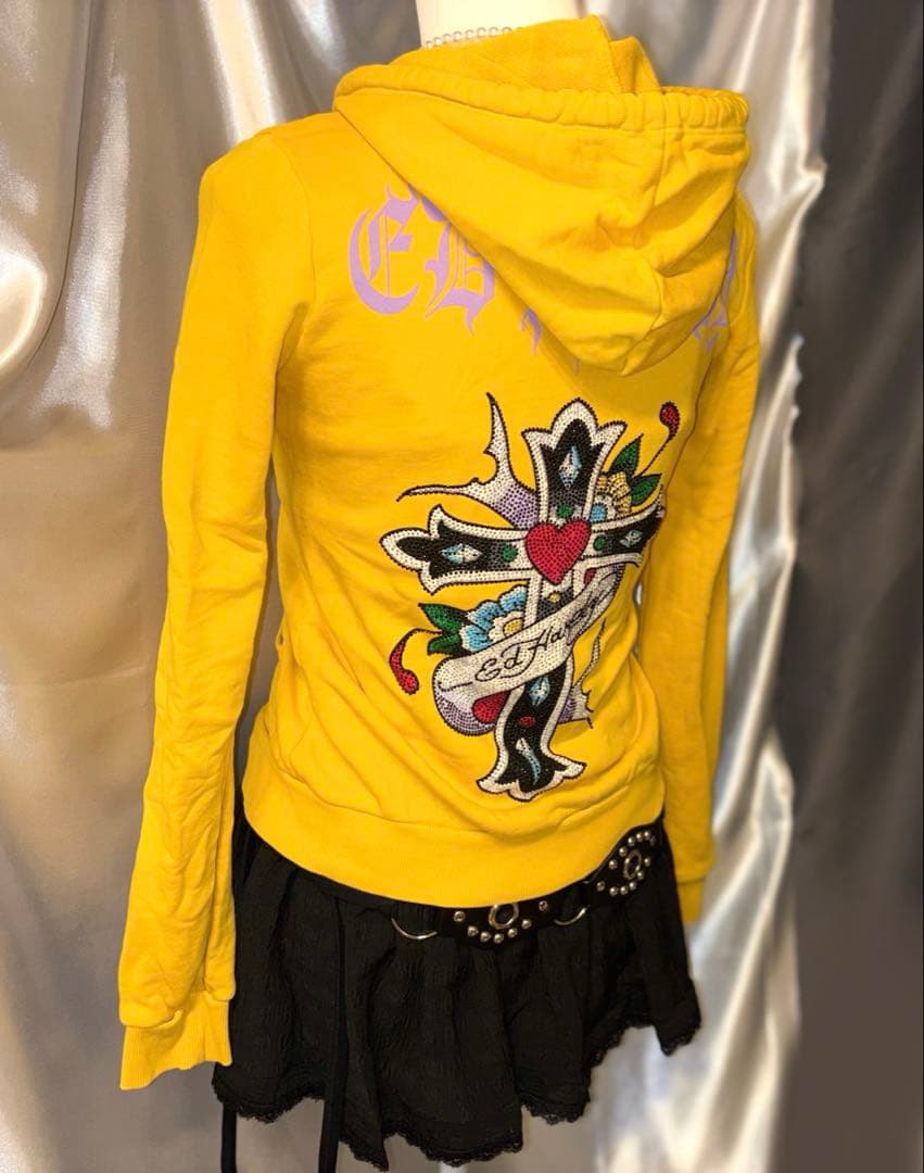 Ed hardy y2k double zip up パーカー グランジ 00s