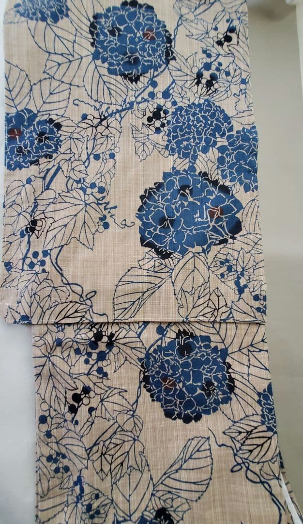 【ちょっと訳あり】【竺仙】【新品】浴衣　奥州小紋　紫陽花