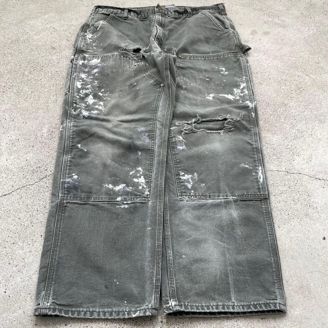 00s USA製 Carhartt ダック生地 ダブルニー カーペンターパンツ