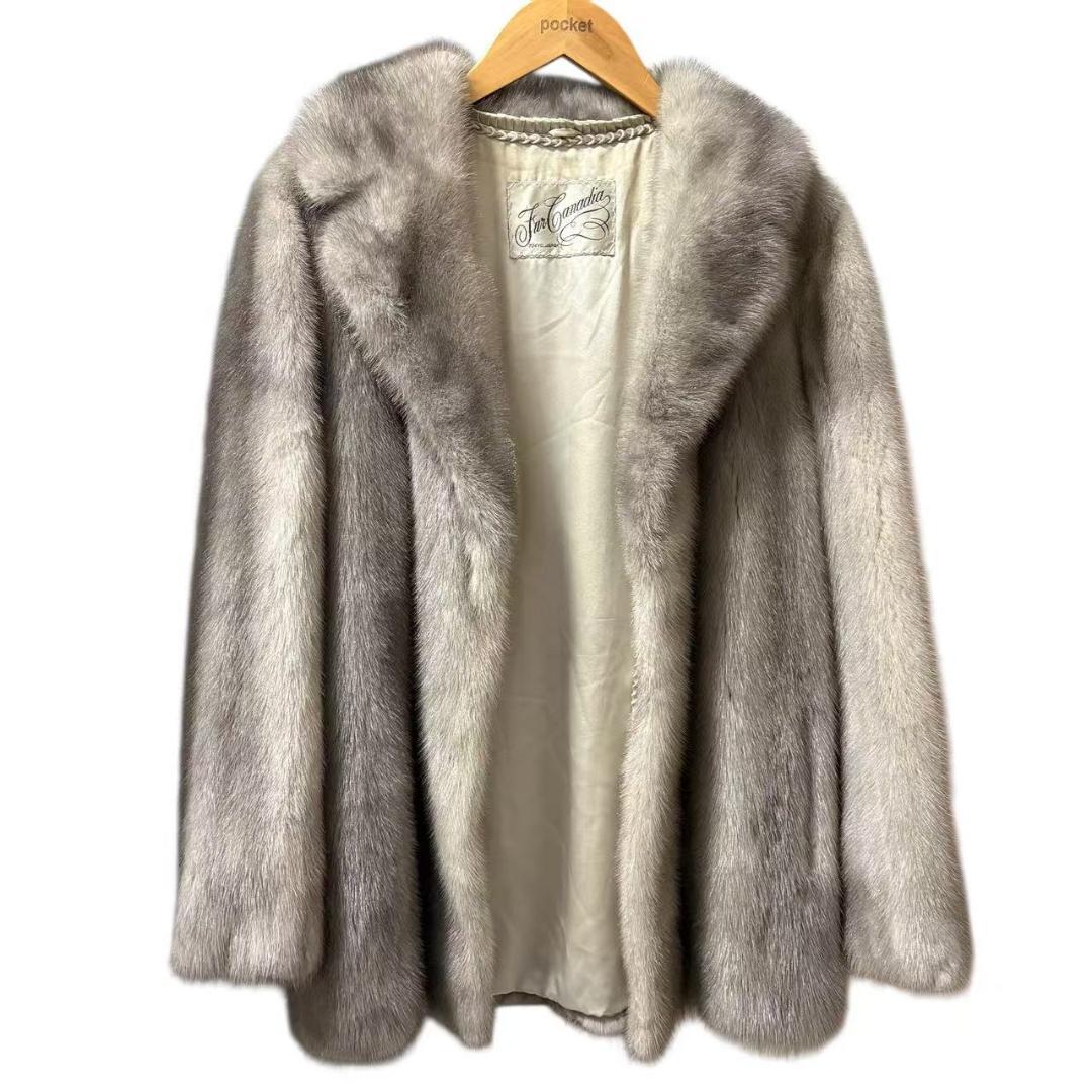 MINK　サファイアミンク　ミンクコート　ふわふわ　本毛皮　柔らか　グレー