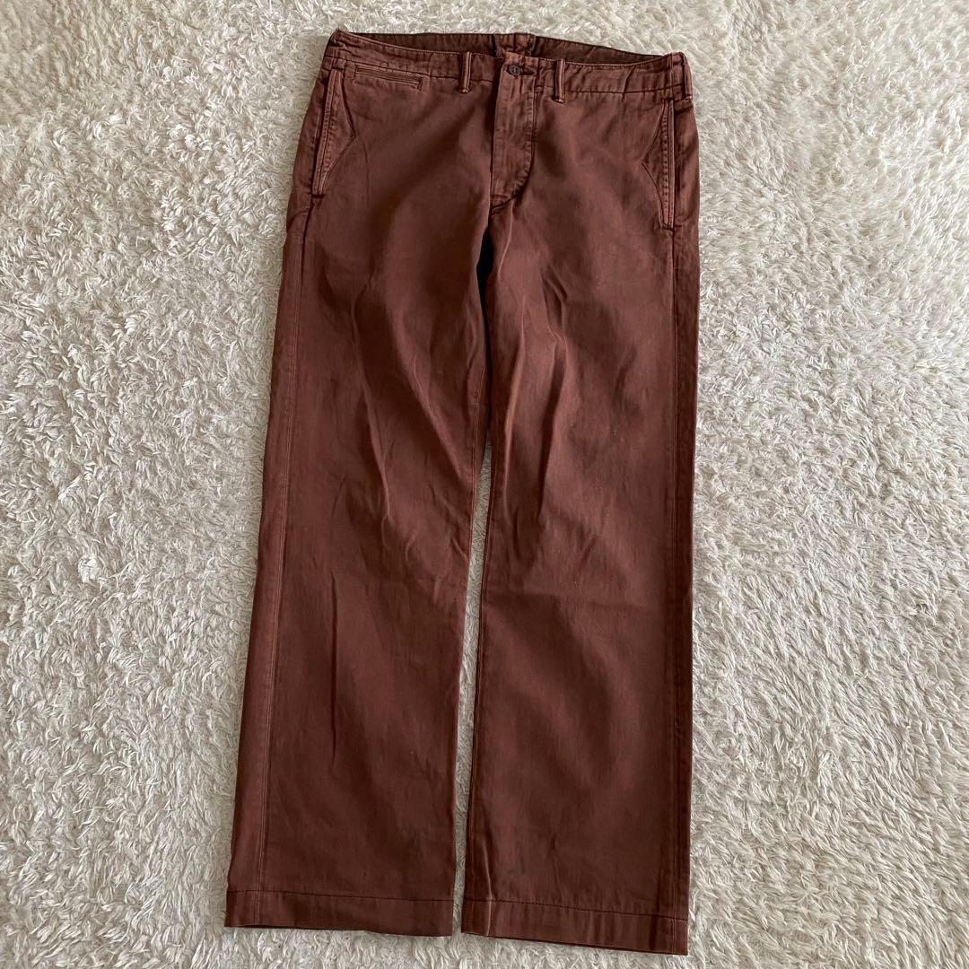 大戦モデル/W32 RRL M-41 ミリタリーパンツ ユニオンチケット 赤茶