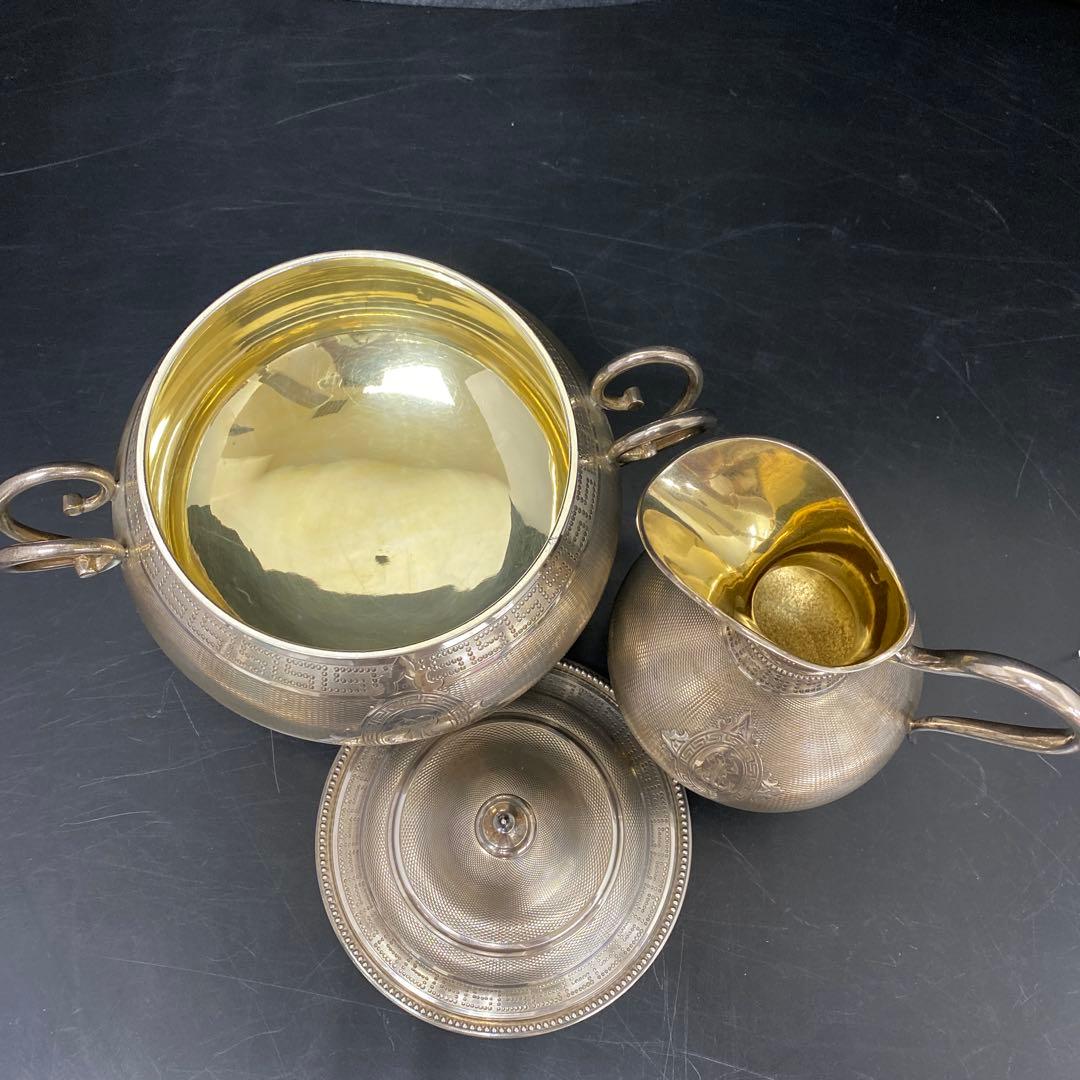 専用カルディヤック極上彫金純銀ミネルヴァホールマークポットセット1830gチコニ