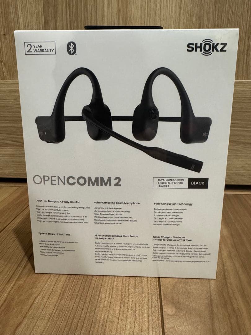 【新品未開封】SHOKZ OPENCOMM2 ブラック　Bluetooth ⑤
