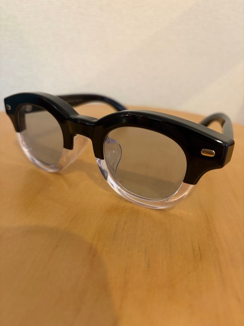 JINS BE BOLD 極太 ボストン ブラッククリア　ブルーカラーレンズ