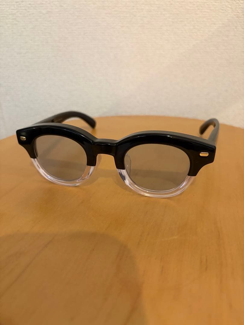 JINS BE BOLD 極太 ボストン ブラッククリア　ブルーカラーレンズ