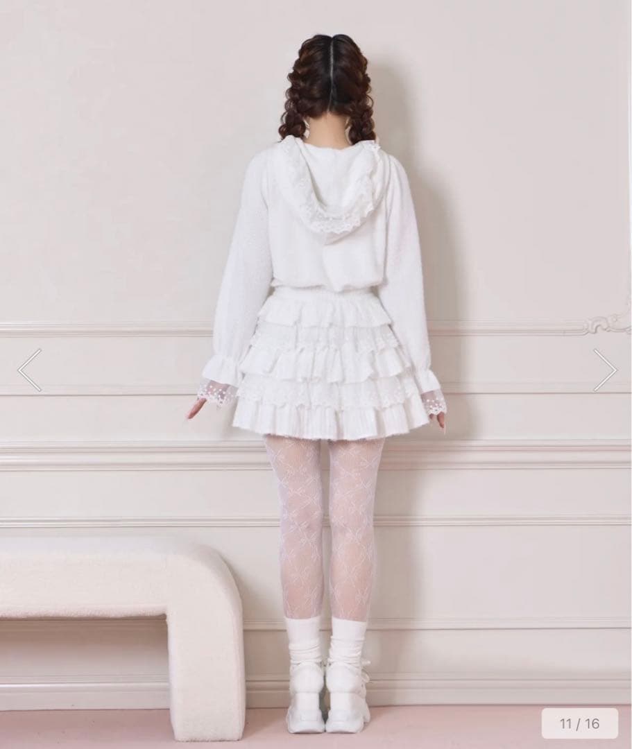 Honey Cinnamon ポイントレースティアードスカート