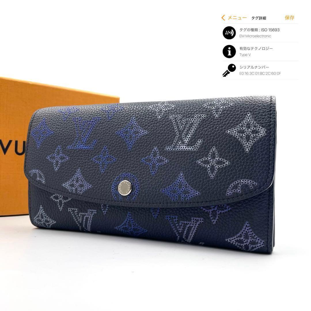 《超美品》 ルイヴィトン マヒナ フライトモード ポルトフォイユイリス ネイビー