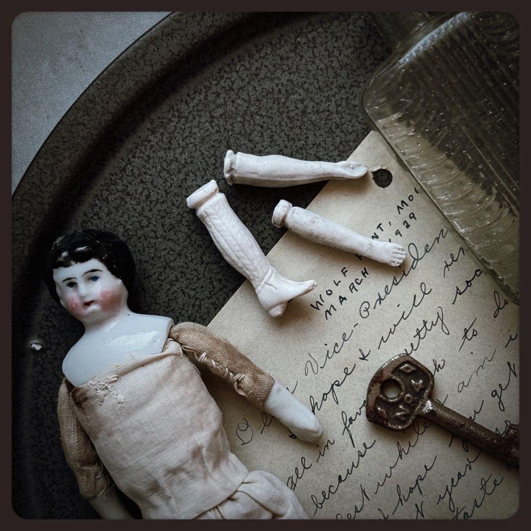 アンティーク　 ジャンクドロワーセット　チャイナヘッドドール　etc