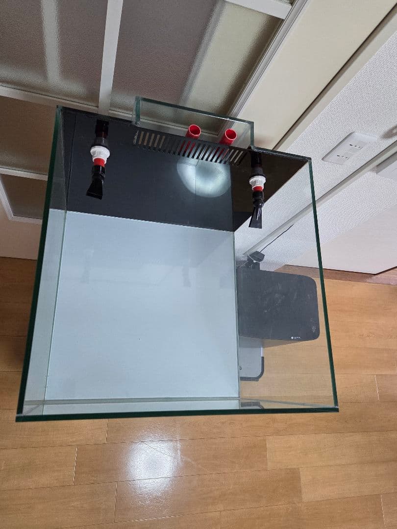 オーバーフロー水槽 透明ガラス 上部フィルター付き