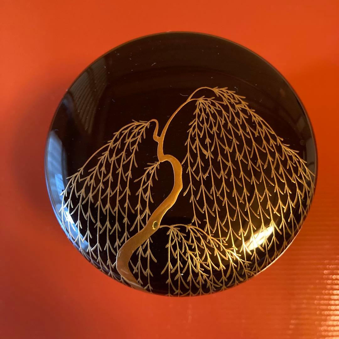 茶道　大棗　柳蒔絵