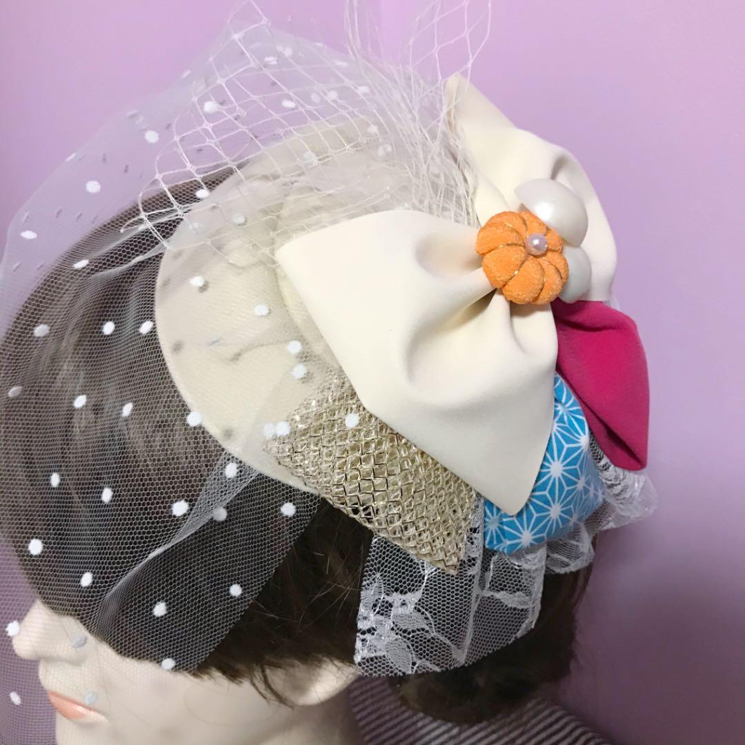 ❁︎mana様❁︎ 成人式 髪飾り トーク帽 りぼん×帯重ね