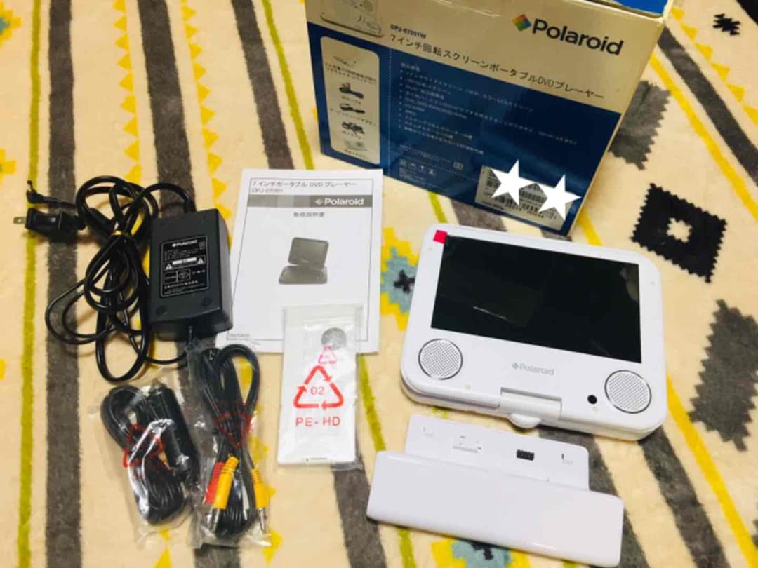 ★Polaroid DVDプレーヤー 7インチ 回転スクリーン ポータブル