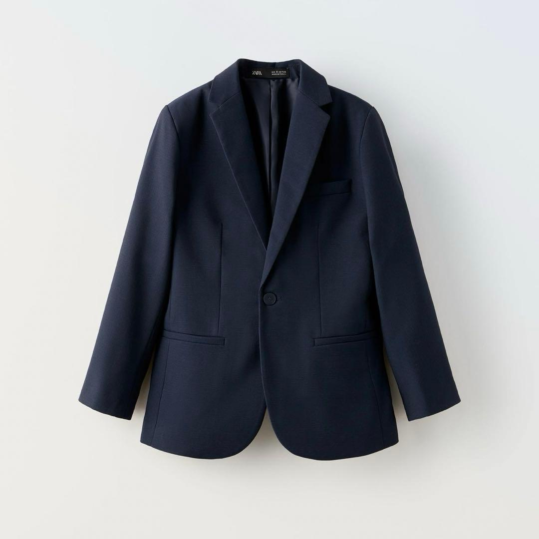 ZARA テクスチャースーツ ネイビーブルー　140
