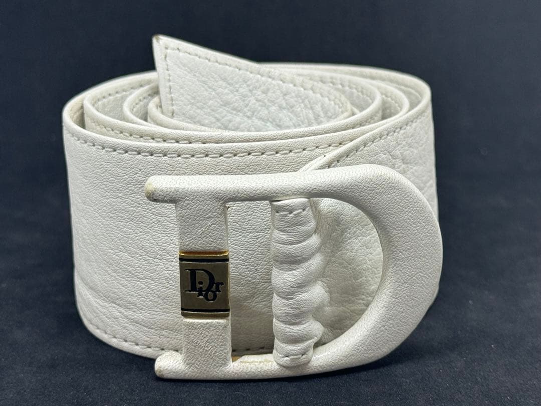 Diorディオール サッシュベルト レザー ホワイト フリーサイズ