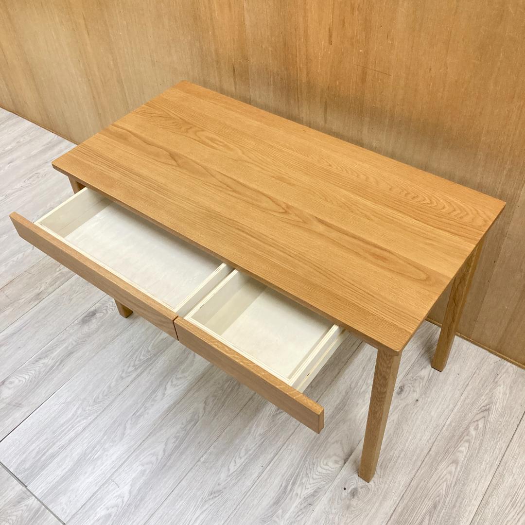 無印良品　オーク材　収納付きデスク　天然木　机