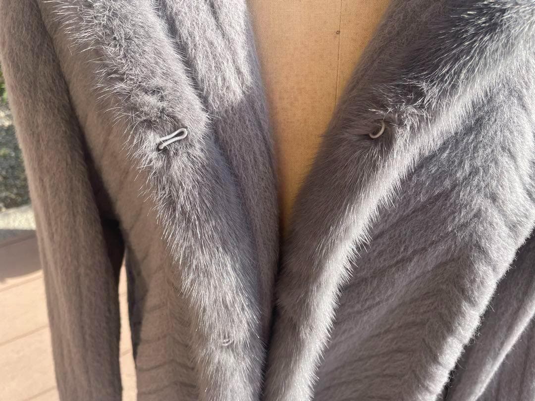 【ほぼ新品】【極美品】サファイア　ミンク　コート　スーリーアルパカ　M グレー