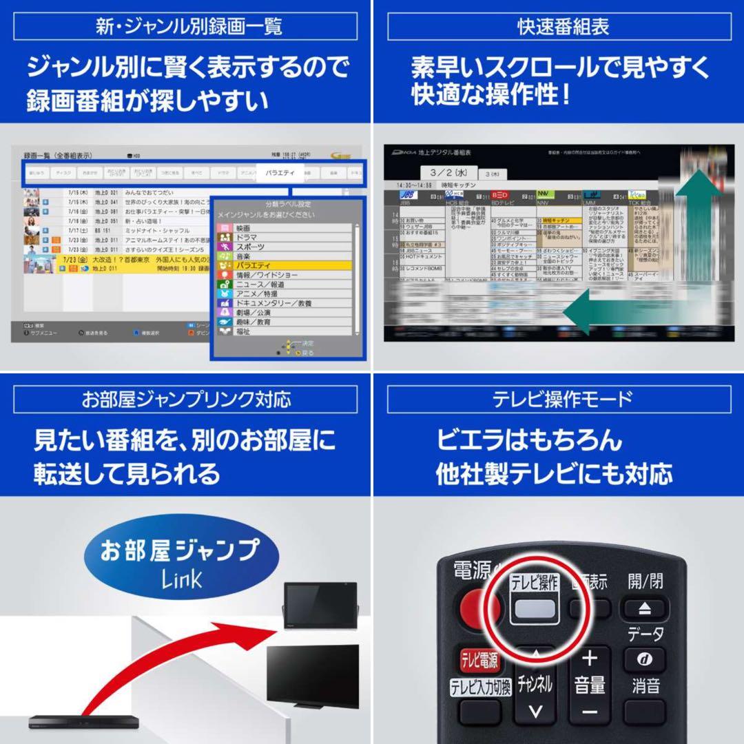 24年製☆Panasonic ブルーレイレコーダー 1TB DMR-2W102