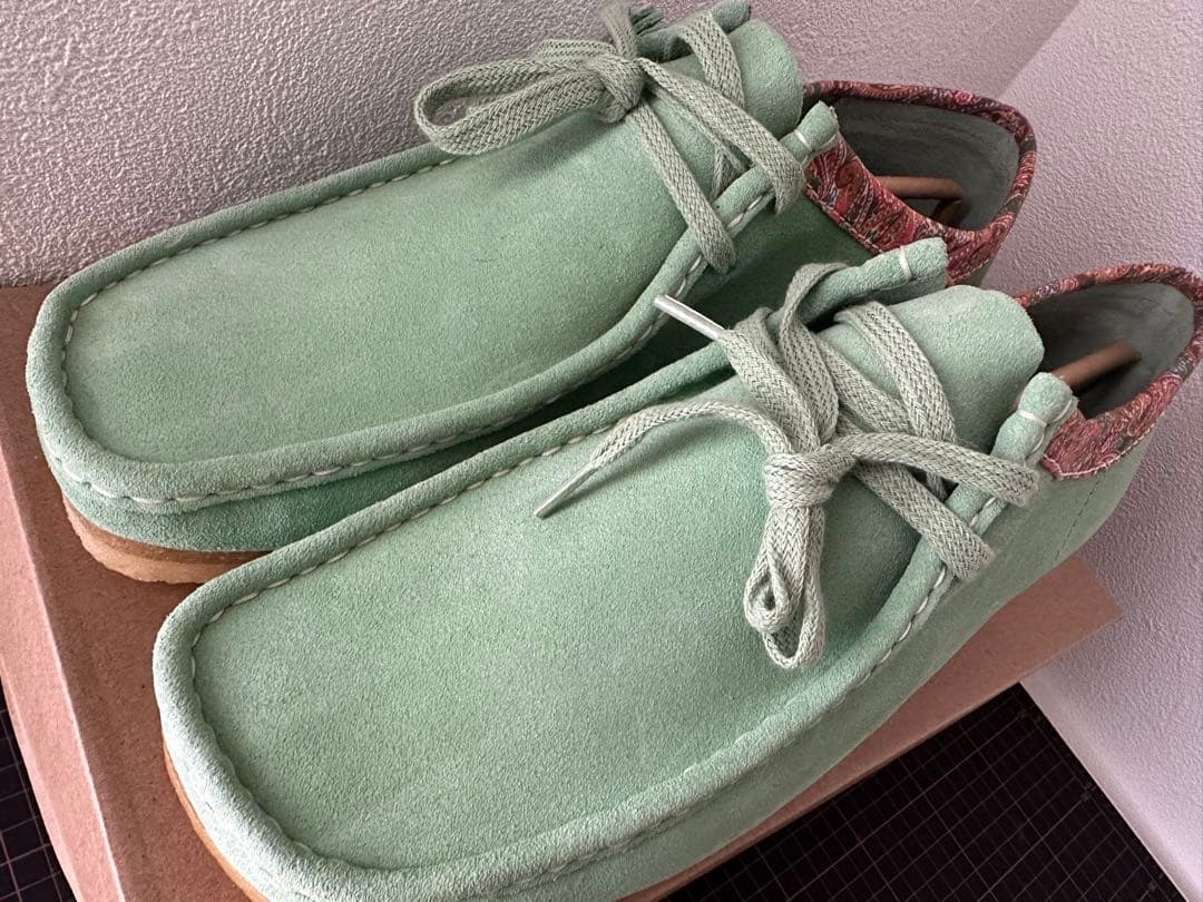 靴 STUSSY x CLARKS Wallabee UK10 SAGE