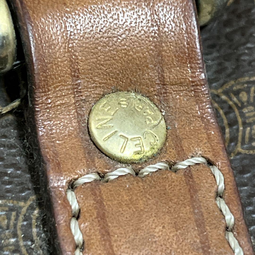 オールド　セリーヌ　トリオンフ　ボストンバッグ　マカダム柄　旅行バッグ　ブラウン