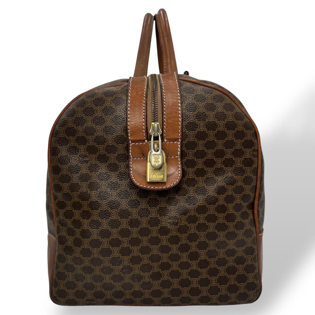 オールド　セリーヌ　トリオンフ　ボストンバッグ　マカダム柄　旅行バッグ　ブラウン